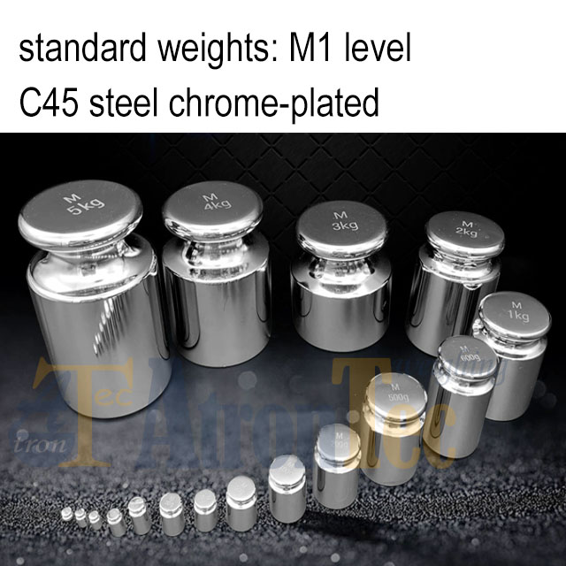 1 g bis 1 kg verchromtes Testgewicht aus Stahl für elektronische Waagen mit einer Kalibrierung von 1 g bis 0,1 g